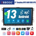 9" Android 13 32G DAB+ Autoradio Carplay GPS MIK Cam für VW Golf 5 Tiguan Touran