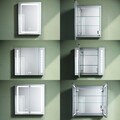 Alu Spiegelschrank LED Badezimmerschrank Spiegel Beschlagfrei Steckdose 50-105cm