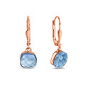 Jamelli Ohrschmuck Ohrhänger 925 Sterling Silber rot vergoldet Quarz blau (beh.)
