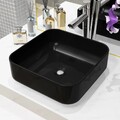 DESIGN KERAMIK AUFSATZWASCHBECKEN WASCHSCHALE HANDWASCHBECKEN GÄSTE WC SCHWARZ