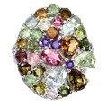 925 Sterlingsilber Ring Birne Turmalin Amethyst Tansanit Edelstein Schmuck 8.5
