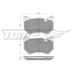 1x ORIGINAL® Tomex Brakes TX 19-43 Bremsbelagsatz, Scheibenbremse Vorne, exkl.