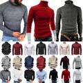 Mann Thermo Rollkragen Strickpullover Langarm Pulli Sweater Freizeit Jumper