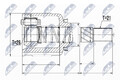Gelenksatz Antriebswelle NTY NPW-RE-053 für DACIA DUSTER SUV TCe 125 4x4 HSAU