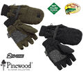 Pinewood 2in1 Thinsulate Fleece Angler / Jäger Handschuhe Jagd Angel Fäustlinge