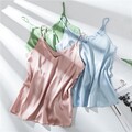 Träger-Tanktop Aus Seidensatin Für Damen Ärmelloses Camisole Einfarbig Uk ▽