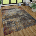 Kurzflor Teppich Wohnzimmer Abstraktes Muster Used-Look Mustermix Modern Bunt