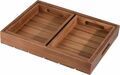 Holztablett Serviertablett Dekotablett 3 St. Braun Küche Bett Ablage Tischdeko