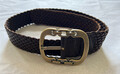 brauner Aigner Gürtel aus geflochtenem Leder, Größe 85