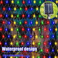 LED Solar Lichternetz Lichtervorhang Lichterkette Party Garten Außen Deko IP65