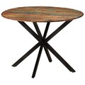 Esstisch Ø110x78 cm Altholz Massiv und Stahl vidaXL