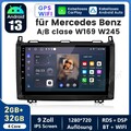 Carplay Android13 Autoradio GPS SWC WIFI DAB+ Für Benz A/B Klasse W169 W245 W639