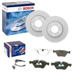 BOSCH BREMSSCHEIBEN 310mm + BELÄGE VORNE passend für BMW 5er E60 E61 Limo KombiVA 310x24mm | komplett mit Warnkontakt