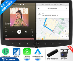 DAB+10,1Zoll Android 13 Doppel DIN Autoradio GPS Navi WiFi CarPlay 6+64GB 4G LTE