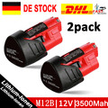 Für Milwaukee M12 B2 Akku 12V Volt 3,5Ah M12B3 Red NEU Li-Ion Original 2412 2X