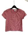 H&M T-Shirt Crop Bauchfrei Altrosa Größe XS