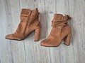 Stiefelletten Stiefel Wildleder Imitat braun cognac Gr. 40 - NEU