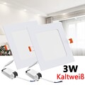 2X LED Panel Einbaustrahler 230V Spots Einbauleuchten 3W Kaltweiß Deckenleuchte