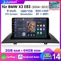 2+64GB Android 14 Autoradio GPS Carplay DAB+ WIFI RDS Für BMW X3 E83 2004-2012
