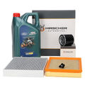 HIRSCHER Filterset + 5L CASTROL MAGNATEC 5W-20 E für FORD FOCUS 4 MK4 1.5 Ti-VCT