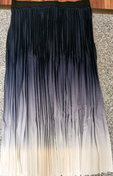 Gr. 44 46 NEU - Plissee Rock navy blau/weiß Farbverlauf, Gummizugbund schwarz