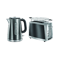 RUSSELL HOBBS Wasserkocher + Toaster Luna Moonlight Grey Frühstücksset Edelstahl