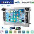 2+64G Autoradio Android 14 Navi RDS Für Opel Astra H Corsa C D Meriva A Zafira B