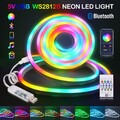 5V USB Neon LED Strip Streifen RGB Flex Lichtschlauch Leiste Lichtband Dimmbar