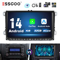 9" Carplay Android 14 Autoradio DAB+ GPS Kamera Für VW GOLF 5 6 Touran Tiguan T5