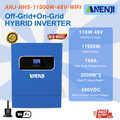 11000W Solar Wechselrichter On-Grid+Off-Grid Hybrid 2*MPPT 48V 160A 230Vac 500V