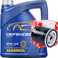 FEBI ÖLFILTER + 5L 10W-40 MANNOL DEFENDER MOTORÖL API SN ACEA A3/B4 10W40 ÖL