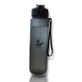 Trinkflasche 1L mit Strohhalm BPA Frei Auslaufsicher Sport  Fitness Grau Flasche