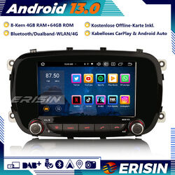 8-Kern Android 13 Autoradio GPS Navi DAB+ CarPlay RDS Wifi OBD DTV für Fiat 500X