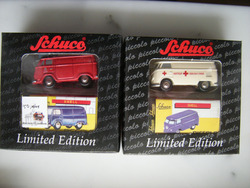 2x Schuco Piccolo VW Bus T1 Kastenwagen 05222 Feuerwehr Rotes Kreuz neuw. in Ovp