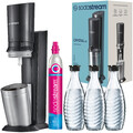 NEU Sodastream Crystal 3.0 Wassersprudler Schwarz mit 3 Glaskaraffen CO2