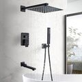 Duschsystem Unterputz mit Badewanne Armatur 12 Zoll 3-Funktions Duscharmatur Set