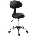 Rollhocker höhenverstellbar mit Rückenlehne Drehhocker 83-98 cm Arbeitshocker