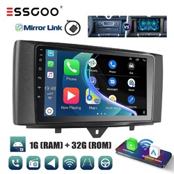 9" Android 13 Autoradio Carplay 1+32G GPS NAV Wifi Für Smart Fortwo 451 2011-15