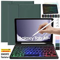 Für Samsung Galaxy Tab A9 A8 A7 S9 S8 Beleuchtete Tastatur Hülle mit Stifthalter