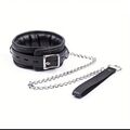 BDSM Weiches Dickes HALSBAND Schwarz inkl Leine Bondage Fessel *NEU* *TOP*