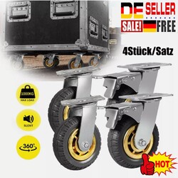 4stk 150mm Transportrollen Set Schwerlastrollen Lenkrolle mit Bremse Möbelrollen