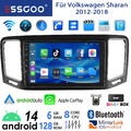 DAB+ 6+128G Android 14 AutoRadio Carplay GPS RDS SWC Kamera+ für VW Sharan II 7N