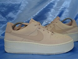 NIKE AIR FORCE 1 SAGE LOW SUEDE SNEAKER GR 41  SCHUHE AF1 PLATEAU BEIGE ROSA D90