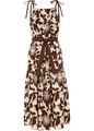 Neu Kleid Gr. 38 Braun Beige Sommerkleid Baumwollkleid ohne Ärmel Dress