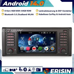 8-Kern DAB+Android 14 Navi Autoradio GPS für BMW 5er E39 Wifi OBD2 CarPlay TPMS