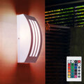 RGB LED Außen Wand Lampe Hof Terrassen Garten Leuchte Edelstahl Strahler DIMMBAR