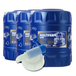 60 (3x20) Liter MANNOL 10W-30 Multifarm STOU mit Auslaufhahn