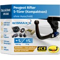 ANHÄNGERKUPPLUNG vert. abnehmbar für Peugeot Rifter ab 18 +13pol E-Satz ECS