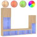 Wohnwand mit LED Beleuchtung Schrankwand Anbauwand TV Schrankwand Vitrine Regal