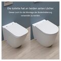 AICA Badezimmer  Spülrandloses Stand-Wc Toilette Mit Slim Soft-Close-Sitz WeiB